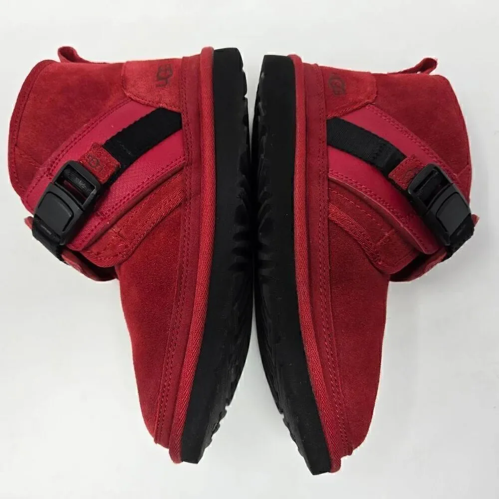 UGG NEUMEL SNAPBACK SAMBA RED SUEDE ANKLE CHUKKA BOOTS WOMENS SIZE 5 MENS SIZE 4